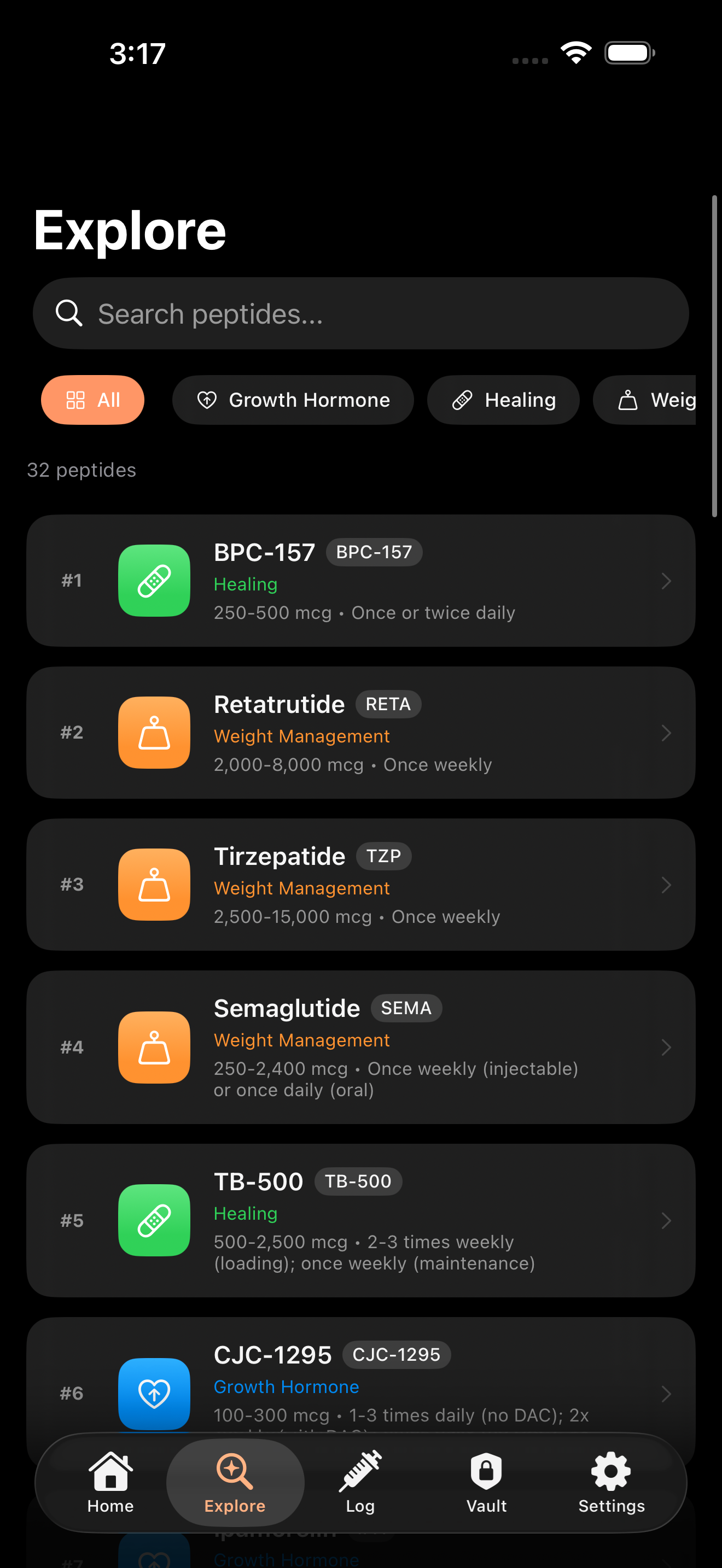 Explore library screen
